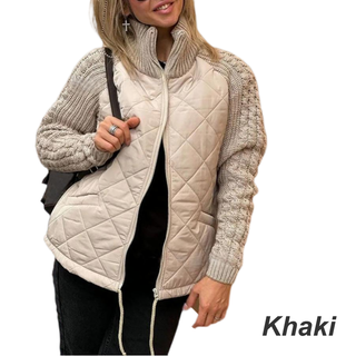 Alessia piumino patchwork donna kaki