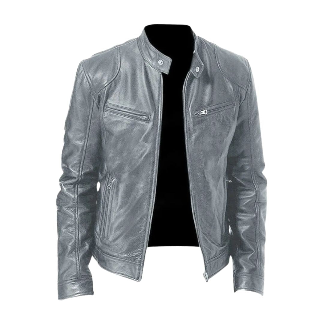 Dario giacca casual effetto pelle uomo grigio