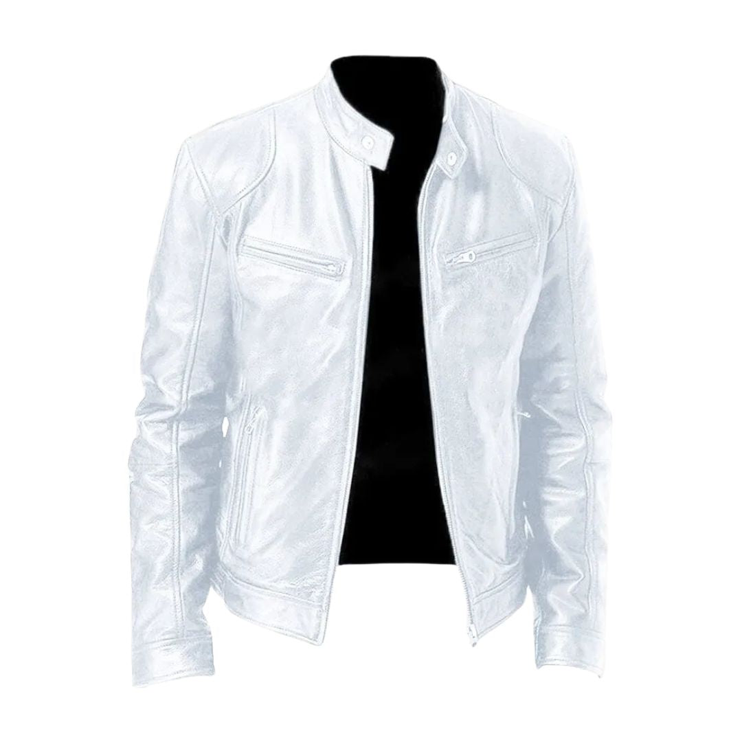 Dario giacca casual effetto pelle uomo bianco