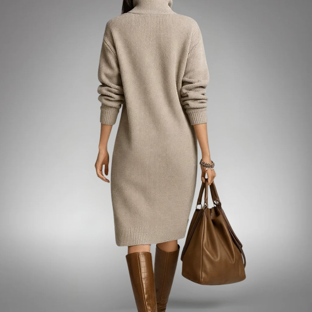 Elyon abito in maglia beige – dettaglio