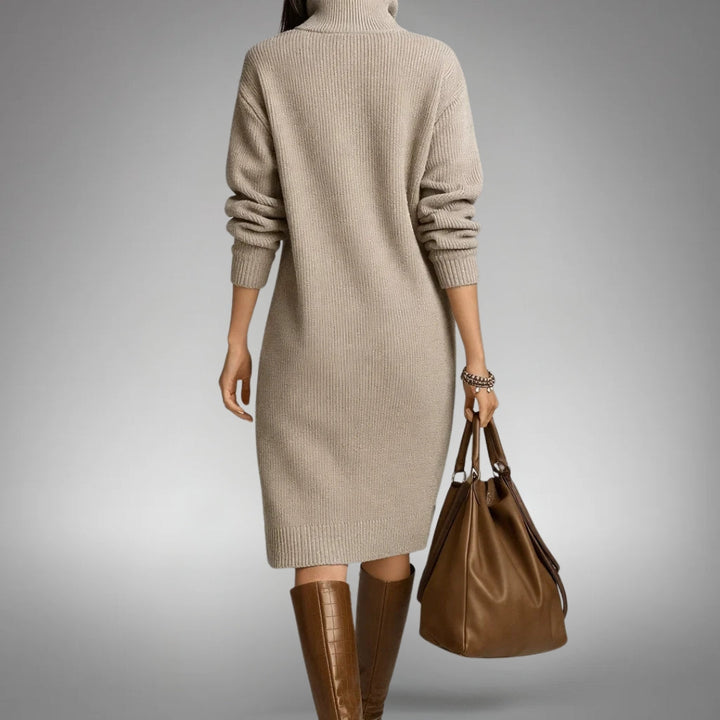 Elyon abito in maglia beige – dettaglio