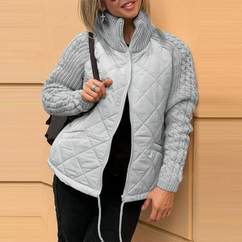 Alessia piumino patchwork donna grigio – indossato