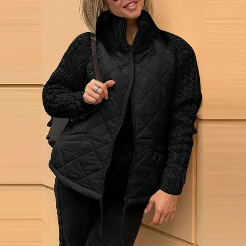 Alessia piumino patchwork donna nero – indossato