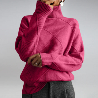 Lauren maglione a collo alto donna rosa