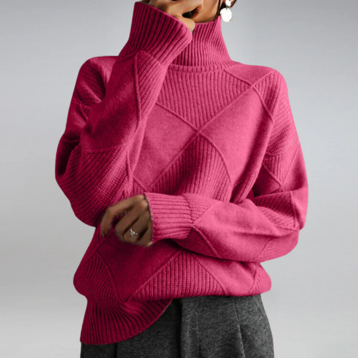 Lauren maglione a collo alto donna rosa