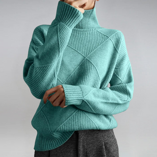 Lauren maglione a collo alto donna verde acqua