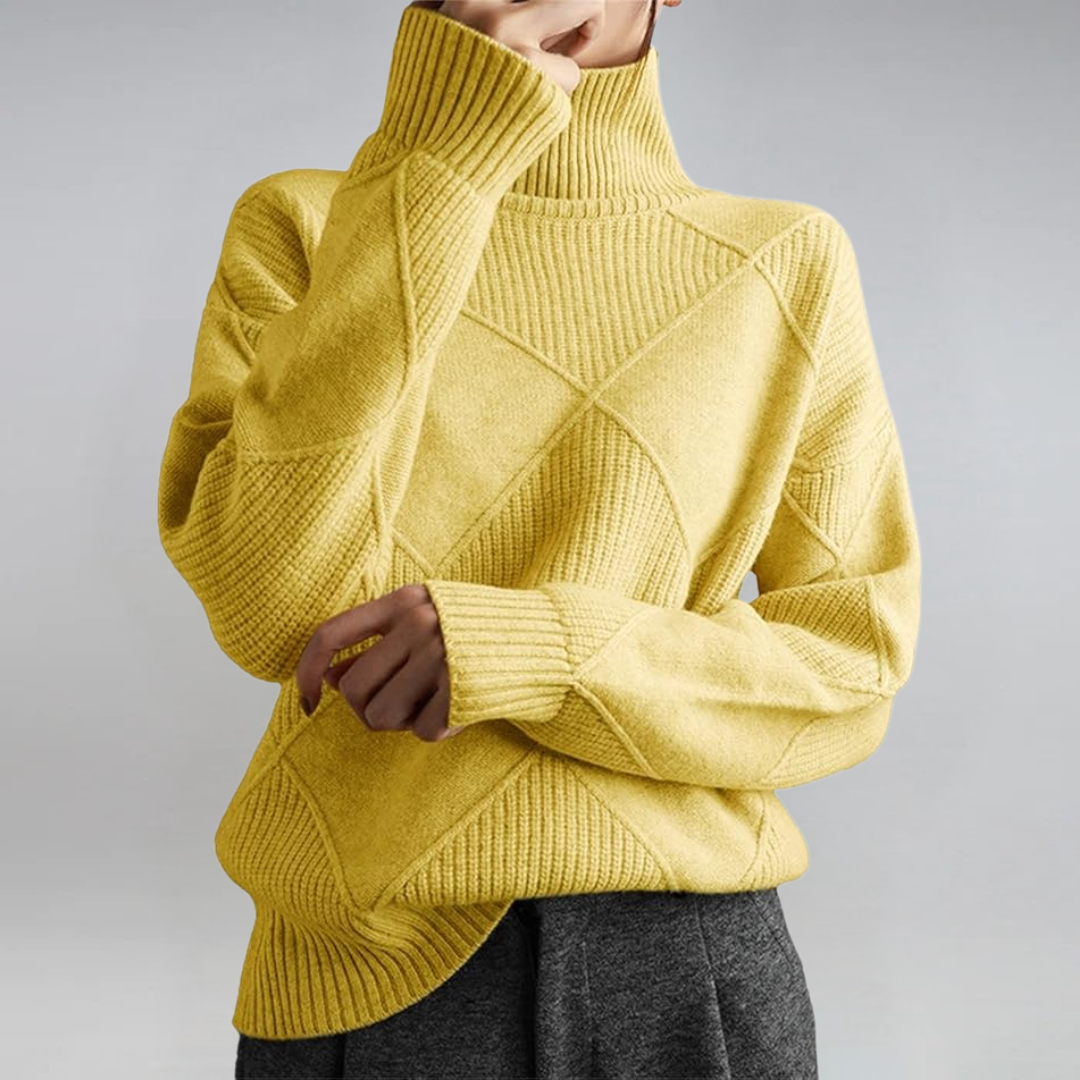 Lauren maglione a collo alto donna giallo