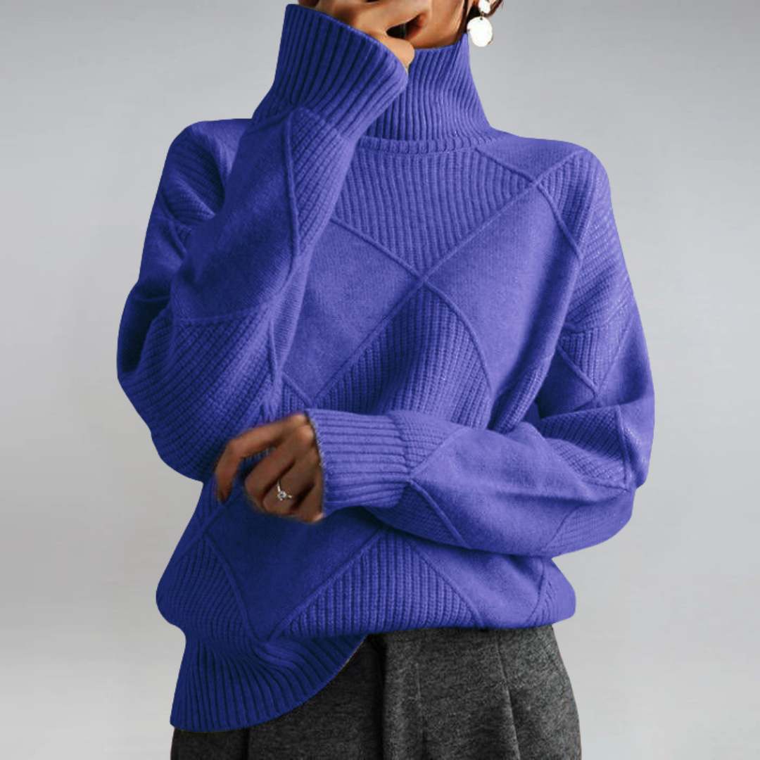 Lauren maglione a collo alto donna blu scuro