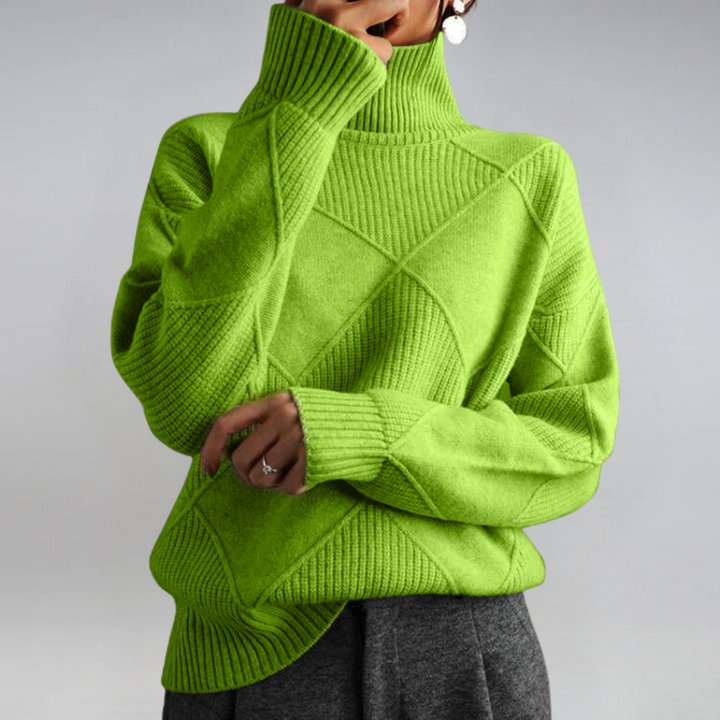 Lauren maglione a collo alto donna verde