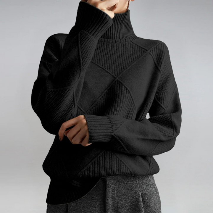 Lauren maglione a collo alto donna nero