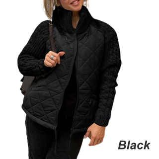 Alessia piumino patchwork donna nero
