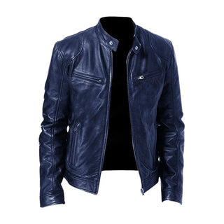 Dario giacca casual effetto pelle uomo blu scuro