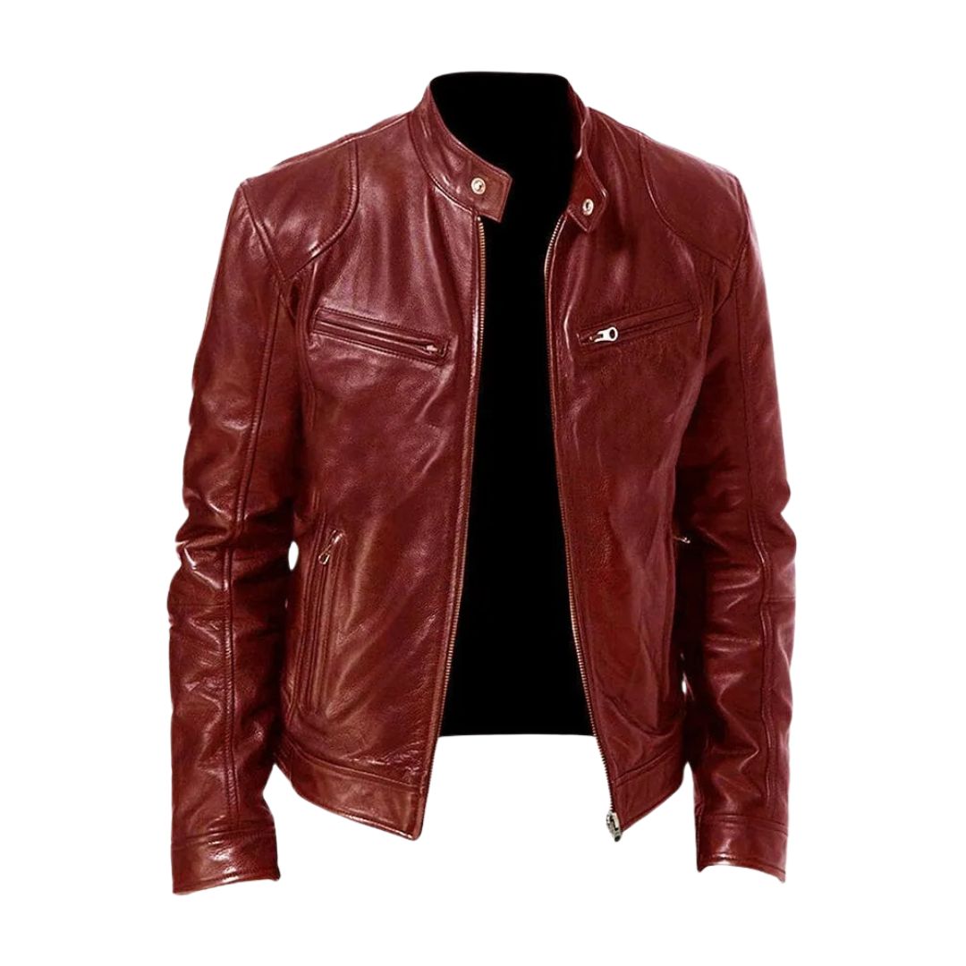 Dario giacca casual effetto pelle uomo bordeaux