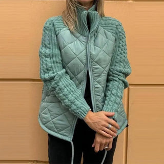Alessia piumino patchwork donna verde chiaro – indossato