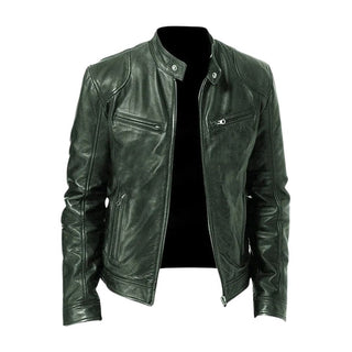 Dario giacca casual effetto pelle uomo verde scuro