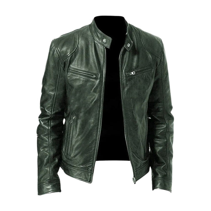 Dario giacca casual effetto pelle uomo verde scuro