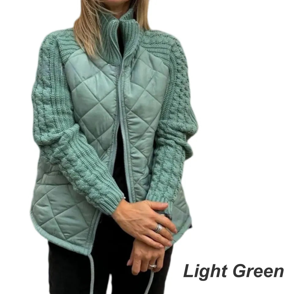 Alessia piumino patchwork donna verde chiaro