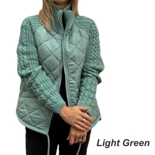 Alessia piumino patchwork donna verde chiaro