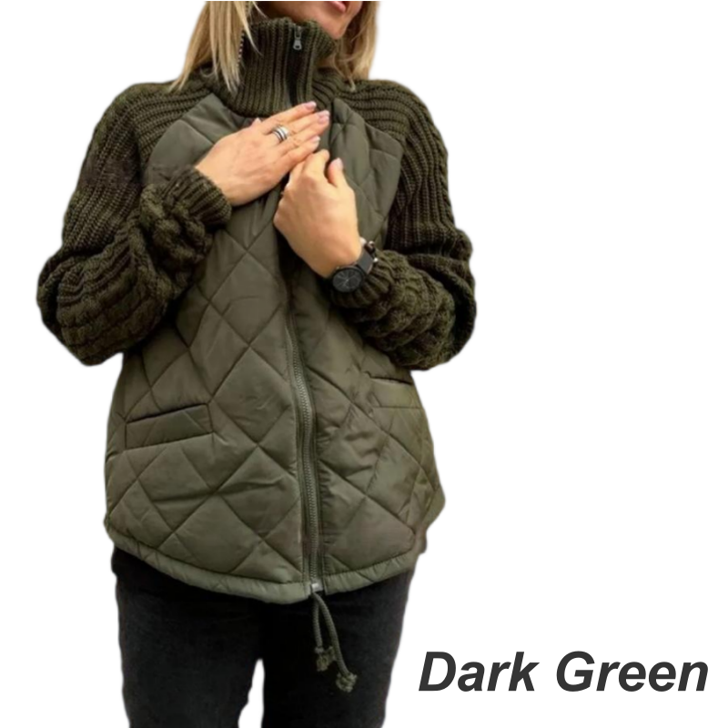 Alessia piumino patchwork donna verde scuro