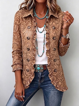 Lina | Blusa Floreale Vintage con Volant