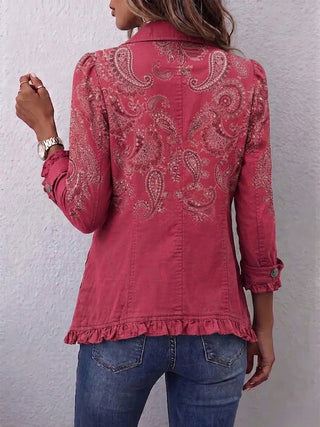 Rosetta | Giacca in Cashmere Rosa con Volant