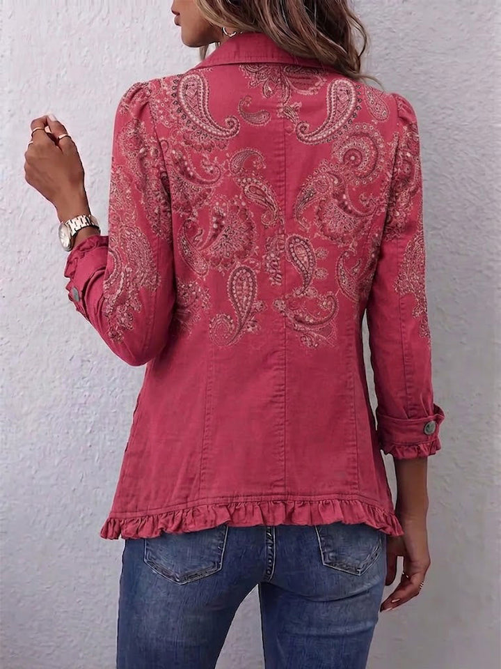 Rosetta | Giacca in Cashmere Rosa con Volant