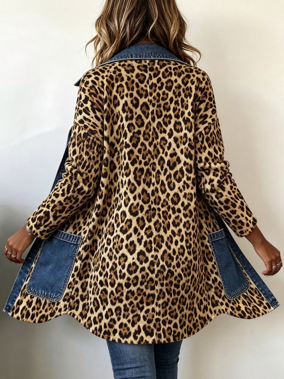 Gina | Giacca Lunga in Leopardo con Jeans