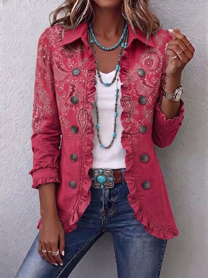 Rosetta | Giacca in Cashmere Rosa con Volant