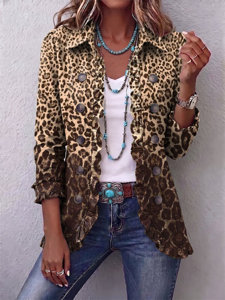 Milva | Giacca Leopardo con Volant